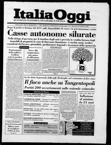 Italia oggi : quotidiano di economia finanza e politica